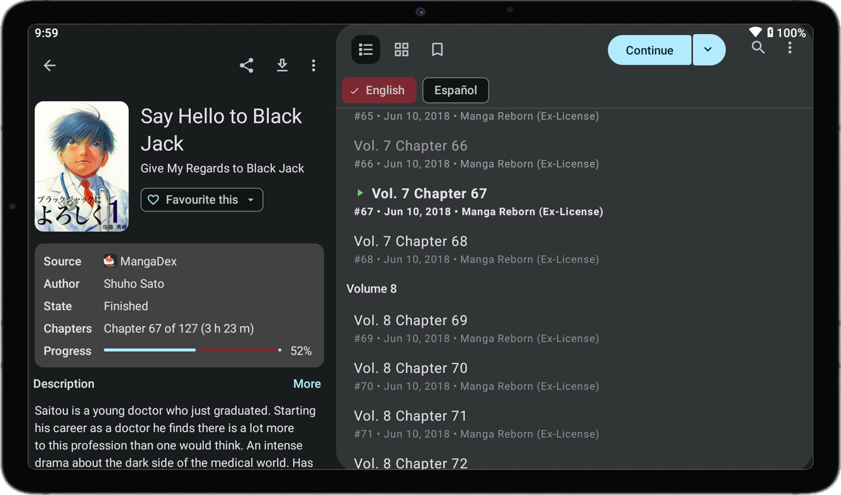 Tablet view